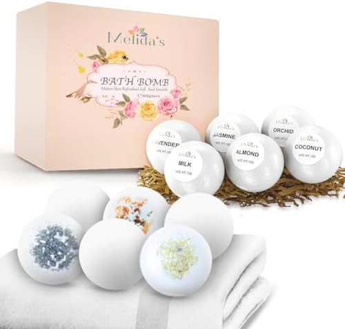 Pack Vegan Bath Bombs with Cocoa Butter & Avocado Oil - Aesthetic Appeal & Aroma, Perfect for Self-Care & Spa, Ideal Gift for Kids, Women and Moms, Pack of 6 (100 grs)