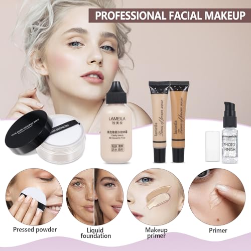 All-in-One Makeup Kit for Women & Girls - Travel & Professional Makeup Set Includes Eyeshadow, Lipstick, Brow Pencil, Eyeliner & Brush Set