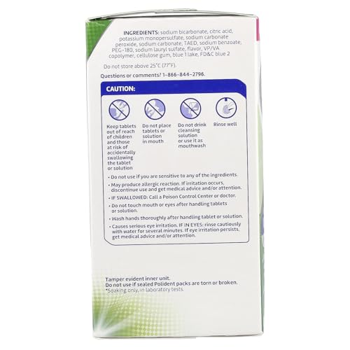 Polident Overnight Whitening Triple Mint Freshness Denture Cleaner Tablets - 84 CT