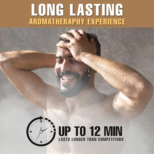 Shower Steamers for Men - Desire - Sandalwood & Patchouli Organic Shower Bombs - 12 Pack Natural Relaxing Tablets - Strong Scented Long Lasting Aromatic Steamers - Shower Steamers for Men