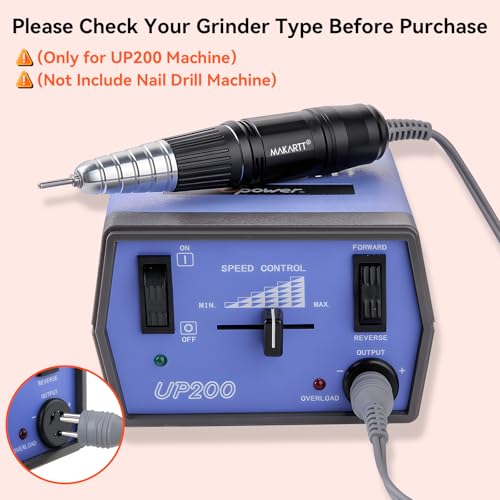 Makartt Nail Drill Handpiece for Up200 Machine:Professional Electric File Remove Gel Polish Poly Nail Gel Black B-05 Removing for Removing Acrylic Nail Polish Acrylic Nail Tools