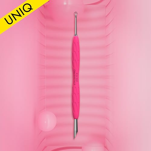 STALEKS UNIQ PQ-11/2 Double Manicure Instrument with Silicone Grip (Ring + Hoof Sticks)