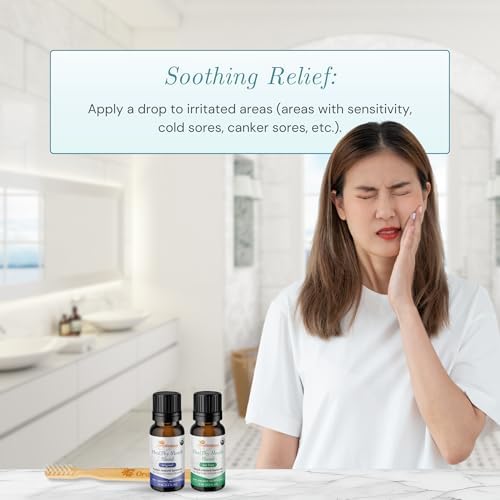 Nut Free Healthy Mouth Blend Organic Tooth Oil, Made in The USA Fluoride Free Toothpaste & Mouthwash Alternative, Natural Rinse for Healthy Teeth & Gums for Women, Men and Kids, Pack of 3