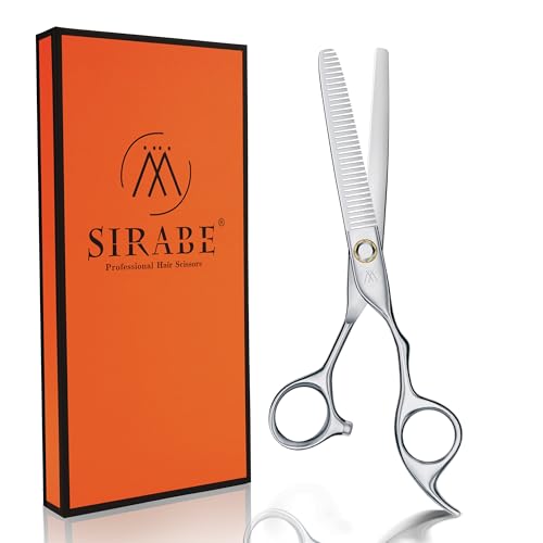 Sirabe HIGH-END Professional Hair Thinning Shears Barber Hair Cutting Texturizing Teeth Scissors with Case, Ultra 440C Sharp Blades for Salon Home Hairdressing