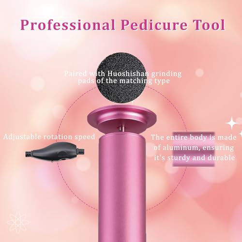 Dermave Electric Foot Callus Remover, Adjustable Speed Electric Foot File, Professional Pedicure Tool for Dead Skin,Calluses,Chapped Skin,for Women&Men,with 60pcs Replacement Sandpaper Disk