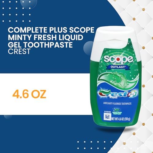 Complete Plus Scope Minty Fresh Liquid Gel CRES.t Toothpaste 4.6 oz (Pack of 2)