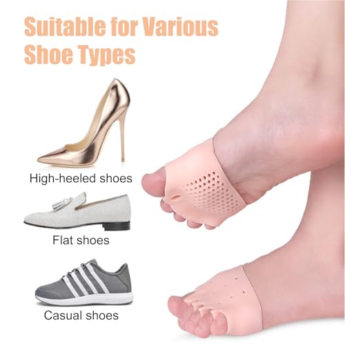4 Pairs Hyggear Silicone Toe Separators for Women, Toe Separators for Women and Men, Silicone Toe Separators for Women & Men, Realign Crooked Toes.