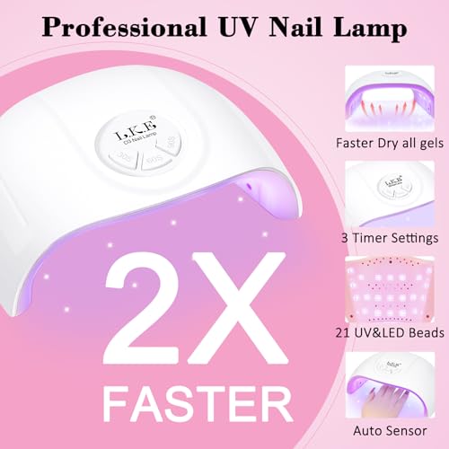 Gel Nail Polish Kit with UV Light, ARCWEISSO 66 Pcs Gel Nail Polish Set with Base and Matte&Glossy Top Coat Soak Off All Season Nail Set Manicure Tools Nail Art