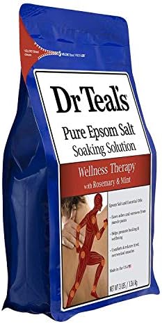 Dr Teal's Epsom Salt Bath Combo Pack (6 lbs Total), Soothe & Sleep with Lavender, and Wellness Therapy with Rosemary and Mint