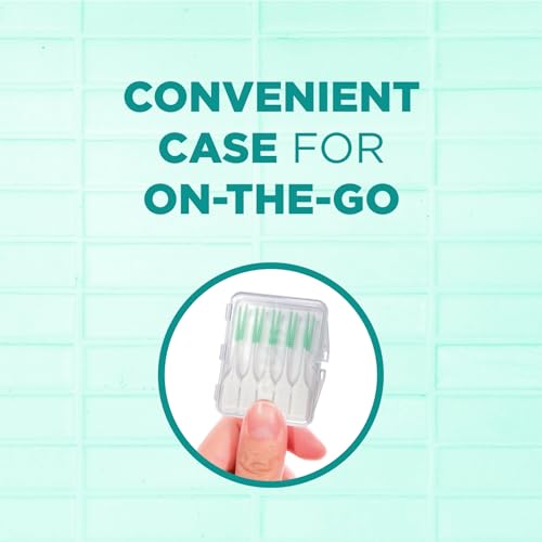 GUM Soft-Picks Original, Easy to Use Dental Picks for Teeth Cleaning and Gum Health, Disposable Interdental Brushes with Convenient Carry Case, Dentist Recommended Dental Picks, 50ct (6pk)