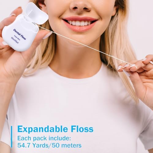 48 Pack Dental Floss Bulk 50m Each Mint Travel Dental Floss Oral Care for Teeth and Gum Protection(Multicolor)