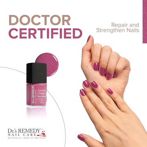 Dr’s Remedy Enriched Nail Polish: Non Toxic, All Natural, and Organic - Doctor Formulated: Strengthens, Restores, Heals, and Protects '24-Free' - PLAYFUL Pink