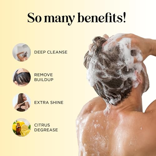 Sulfate Free Shampoo for Oily Hair - Lemon Sage Clarifying Shampoo for Build Up and Oily Scalp Care with Rosemary Essential Oil - Deep Cleansing Rosemary Shampoo for Greasy Hair and Product Build Up
