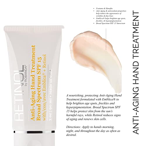 Retinol Anti-Aging Hand Treatment │ Broad Spectrum SPF 15 + Retinol Cream to Repair Dry Skin