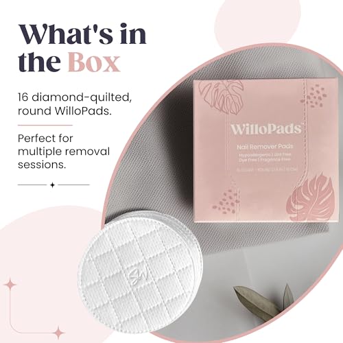 UPDATED Willopad Refills for Willowash Acrylic Nail Remover - 16 Count - Round - Willopads
