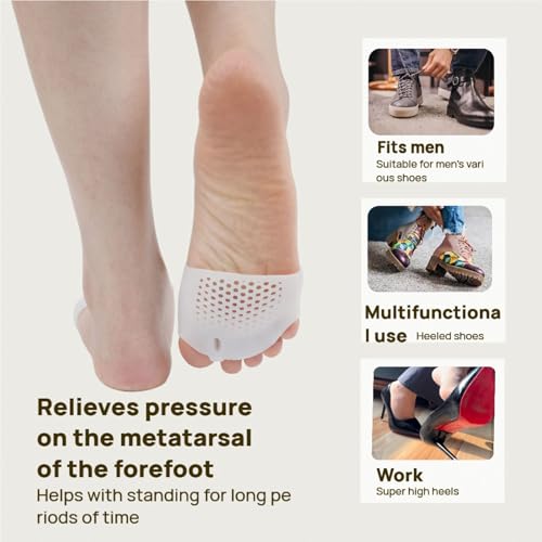 Metatarsal Pads & Toe Spacers (2 Pairs) – Ball of Foot Cushions for Women – Bunion Corrector, Metatarsalgia Relief, Neuroma Support – Soft Breathable Toe Straightener for Morton’s Toe & Foot Pain