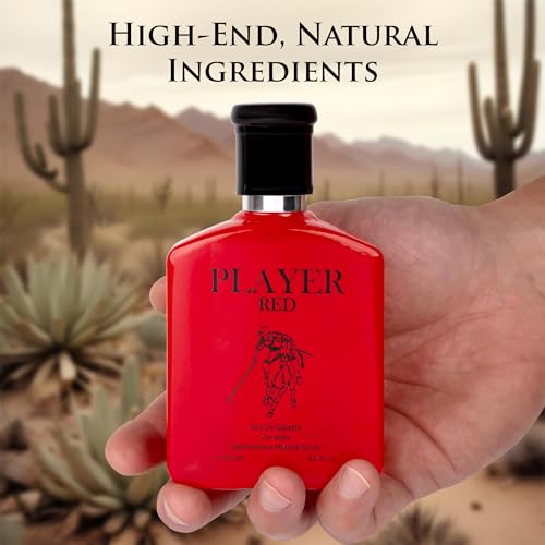 NovoGlow Player Red EDT - Top Notes of Cranberry, Sparkling Red Grapefruit, Cedrat, Italian Lemon, Lavandin & Clary Sage - Base Scents of Redwood, Amber Woods & Coffee Accords - Elegant 120ml Bottle