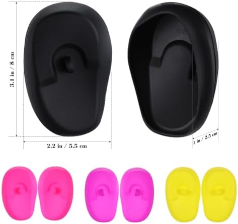 Silicone Ear Protectors, 4pairs Anti-Slip Ear Covers Waterproof Ear Protective Cover for DIY Hair Dye, Washing Hair, Shower