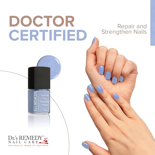 Dr’s Remedy Enriched Nail Polish: Non Toxic, All Natural, and Organic - Doctor Formulated: Strengthens, Restores, Heals, and Protects '24-Free' - PERCEPTIVE Periwinkle