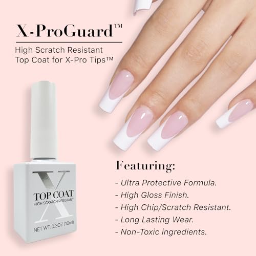 SXC Cosmetics X-Pro Tips Top Coat & Glue Gel Duo Set - Achieve Perfect French Acrylic Nails with Ease