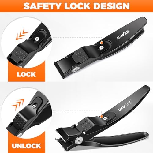 Straight Nail Clippers for Men, Ergonomic 18mm Large Toenail Clippers for Thick Nails for Seniors with Wide Jaw, Long Handled Nail Cutter Edgy Toe Nail Clipper for Adult with File, Gift for Men