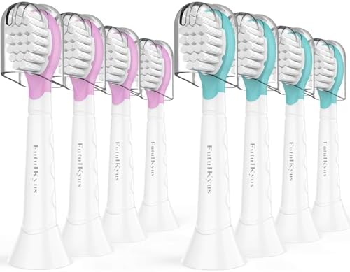 Kids Replacement Heads for Philips Sonicare: 3+ Years Old Children Soft Electric Toothbrush Compact Child Brush Head for Boys Girls, Pink & Blue 8 Pack