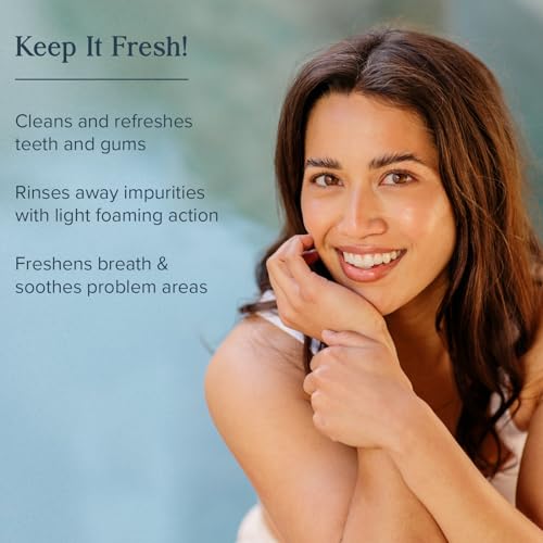 Heritage Store Hydrogen Peroxide Mouthwash, Daily Oral Care, Fresh Mint Mouth Wash - Gentle Bubbling Action for Clean Healthy Gums and a Fresh Mouth, Sweetened w/Xylitol, Cool Wintermint Flavor, 16oz