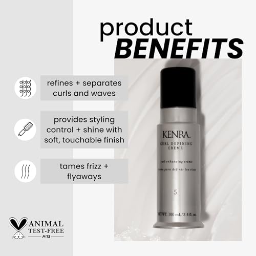 Kenra Curl Defining Crème 5 | Texture Enhancing Styler | Tames Frizz & Flyaways | Refines and Seperates Curls & Waves | Helps Resist Humidity | Medium To Coarse Hair