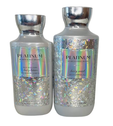 Bath & Body Works Platinum Body Lotion and Body Gel Wash 2 Piece Set