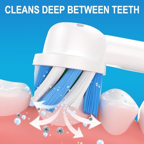 Replacement Toothbrush Heads for Oral B Pro 1000 Replacement Heads,Braun Replacement Brush Heads Refill Compatible with Genius X,Smart 1500,Pro 5000,8 Count,White