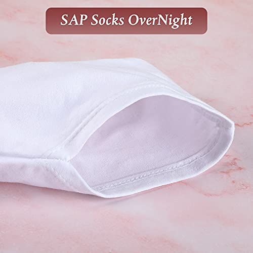 Geyoga 10 Pairs Moisturizing Socks Overnight for Dry Feet Spa Cotton Moisture Enhancing Cosmetic Socks for Women and Men, White