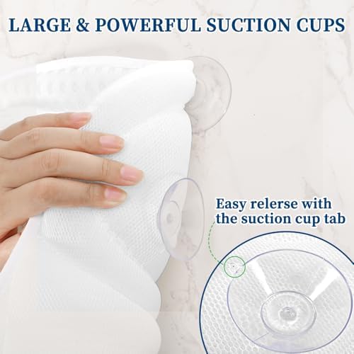 Bath Pillow Bathtub Pillow, Luxury Bath Pillows for Tub Neck and Back Support, Tub Pillow for Bathtub Headrest with Laundry Bag, Bath Accessories for Women Relaxing Spa Gifts, White Bath Tub Pillow