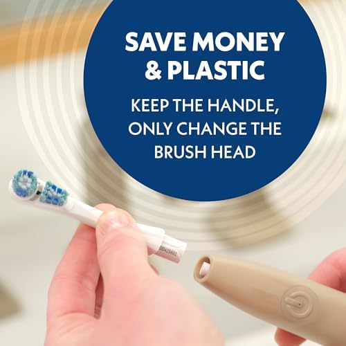 Spinbrush Smart Clean Battery Powered Electric Toothbrush for Adults with Dual Action Head, Pacer & Timer, Champagne, Soft Bristles, 1 Count