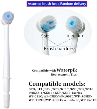 Replacement Toothbrush Heads for Waterpik Water Flossers, Replacement Picks Compatible with Waterpik, 5Pcs Replacement Heads for Water Pick flosser.(Assorted Brushhead, Random Delivery)