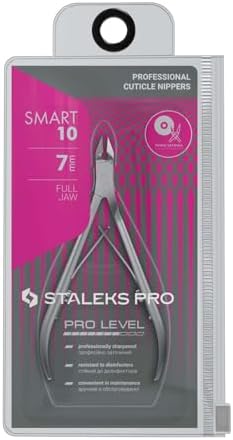 Staleks Pro Professional Cuticle Nippers SMART 10 – 7mm Blade Cuticle Trimmer Stainless Steel Ergonomic Grip Sharp & Durable Ideal for Manicure