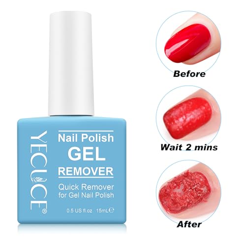 Gel Polish Remover for Nails (3pack), Easy & Quick Soak Off Gel Polish Remover in 3-5 Minutes, No Damage to Nails, for Salon & Home Use