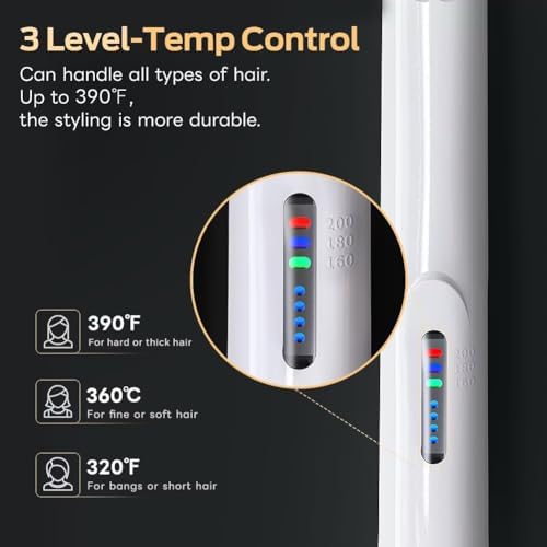 Cordless Hair Straightener and Curler 2 in 1 Ceramic Flat Iron Mini Wireless Portable Travel Hot Tools Straight Curl for Women Men USB Rechargeable with Pouch (White)