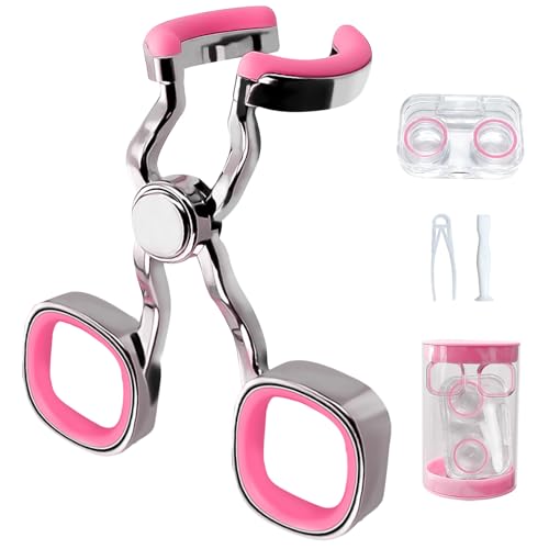 Contact Lens Applicator Tool, Eye Opener for Contacts for Easy Insertion and Removal, with Contact Lens Case, Sucker+Tweezer with Soft Tip