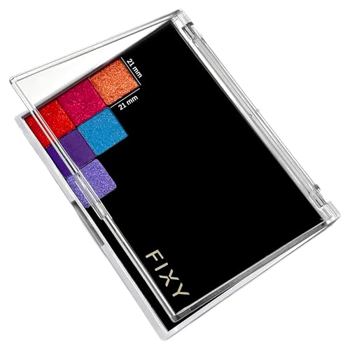 FIXY Magnetic Makeup Palette | Empty Refillable Organizer (5.7x4.3) with 20 Bonus 21mm Metal Pans - Travel Friendly for Eyeshadow, Blush, Foundation - Declutter & Organize