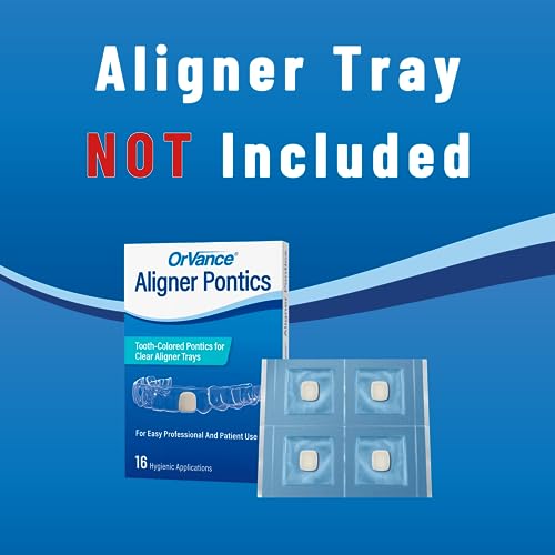 Aligner Pontics - Original (Medium) Shade (16 Count) | Temporary Tooth Replacement for Invisalign, Aligner Trays and Clear Retainers During Orthodontic Treatment