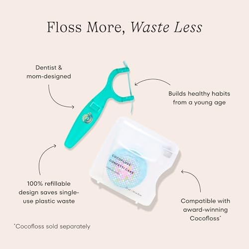 Kids Reflosser, Reusable, BPA-Free Flosser for Children with Sticker Pack, Dentist-Designed Eco-Friendly Oral Care Tool, Floss Holder for Healthy Teeth (Floss Not Included)