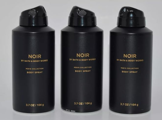 Bath & Body BODY SPRAY Mens Collection [3 Pack] 3.7 oz / 104 g (Packaging may Vary) (NOIR)