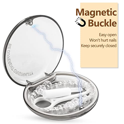 Retainer Case, 3 Pack Mouth Guard Case with Magnetic Closure Hinged Lid, Cute Night Guard Cases, Portable Slim Aligner Cases for Girl, Boy, Women, Men, Teenage, Adult-Easy to Carry
