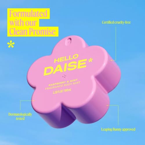 DAISE Hello Rashberry & Mint Fragrance Body Mist for Women, 3.38 fl oz