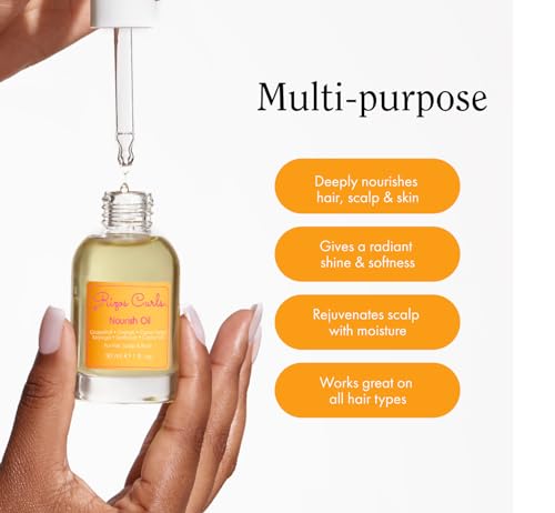 Rizos Curls Nourish Oil Strength & Frizz Control - Improve Split Ends & Repair Dry Brittle Hair Smooths & Hydrates All Hair Types Straight, Wavy, Curly Non-Greasy, Sulfate & Paraben Free