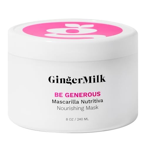 Deep Repair Hair Mask for Dry and Curly Hair – Castor Oil, Biotin, Ginger – Sulfate-Free – Be Generous by Ginger Milk – 8 oz