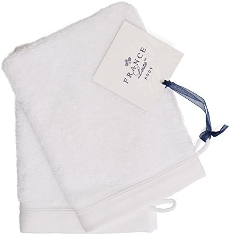 France Luxe Body French-Style Bath Mitt 2-Pack - White/White