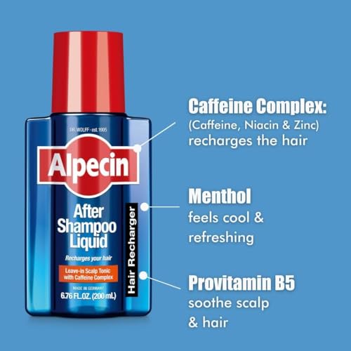 Alpecin C1 Caffeine Shampoo 8.45 fl oz + Alpecin After Shampoo Liquid 6.76 fl oz I Hair Performance Enhancer Promotes Natural Hair Growth and Thickness I Energizes Scalp