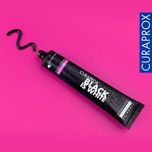 Curaprox Black is White Toothpaste – for Teeth Whitening & Fresh Breath | Charcoal Formula with Fluoride | 90 ml |Single Pack