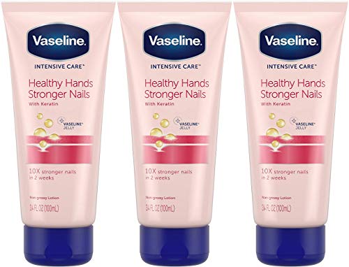 Vaseline Intensive Care Healthy Hand Stronger Nails Lotion, 3.4 Fl Ounce (Pack of 3)